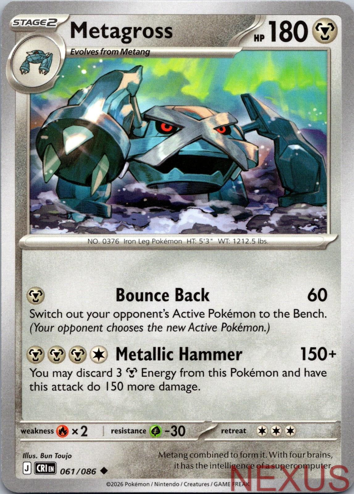 Metagross 061/086 Uncommon Near Mint