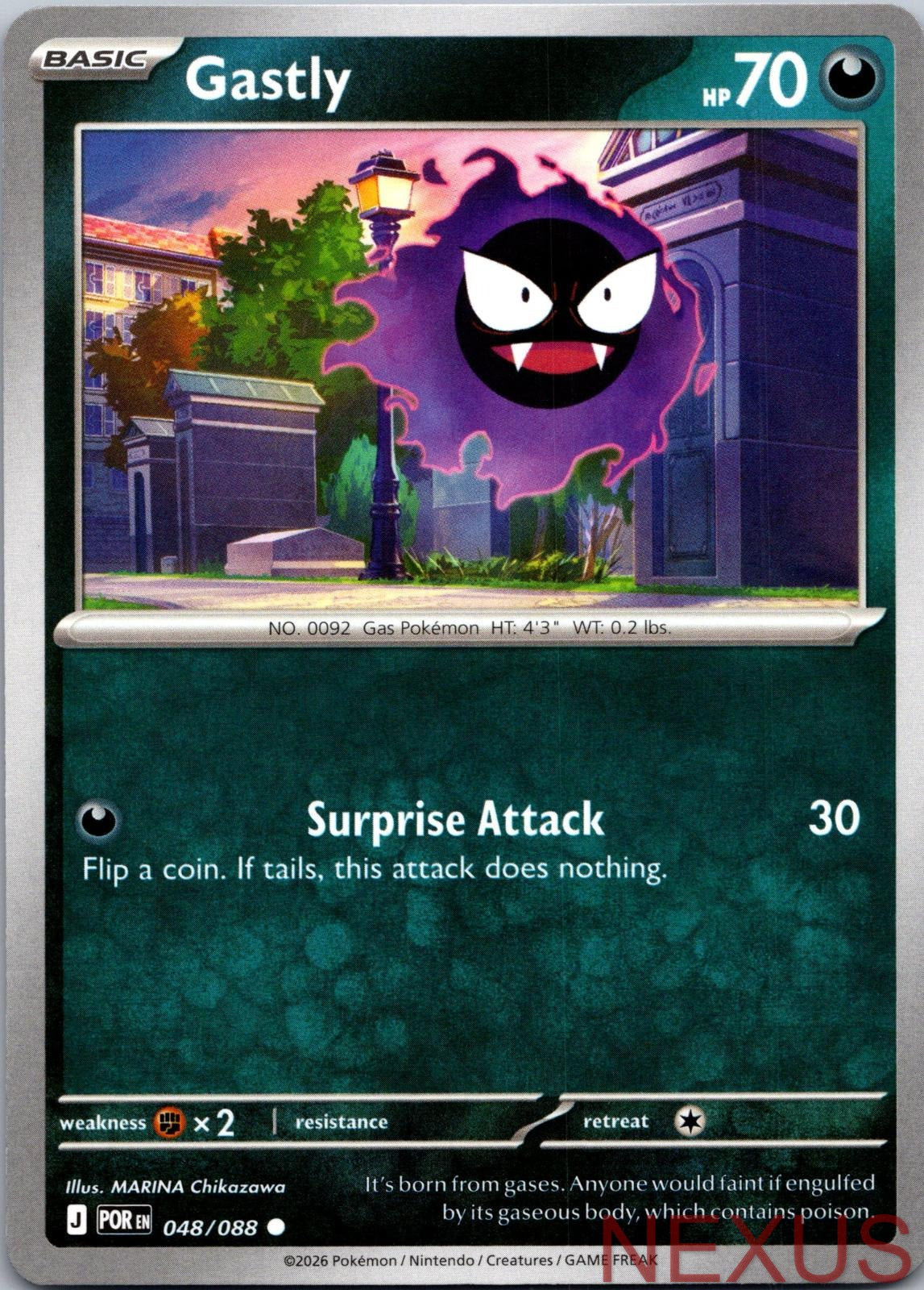 Gastly 048/088 Common Near Mint