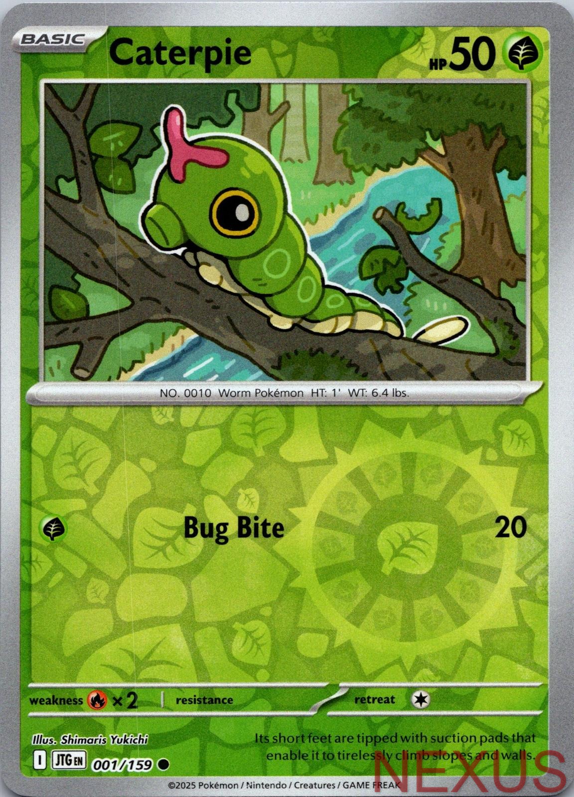 Caterpie 001/159 Common Reverse Holo Near Mint