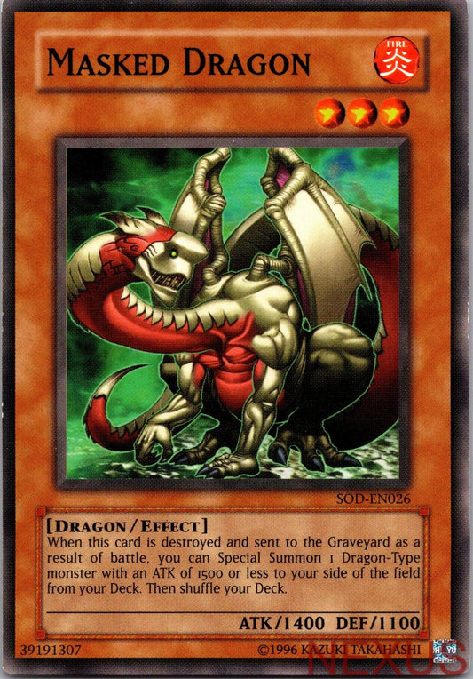 Masked Dragon SOD-EN026 Common Soul of the Duelist Unlimited Near Mint
