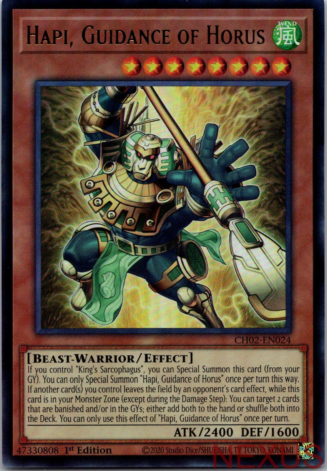 Hapi, Guidance of Horus CH02-EN024 Ultra Rare 1st Edition Near Mint