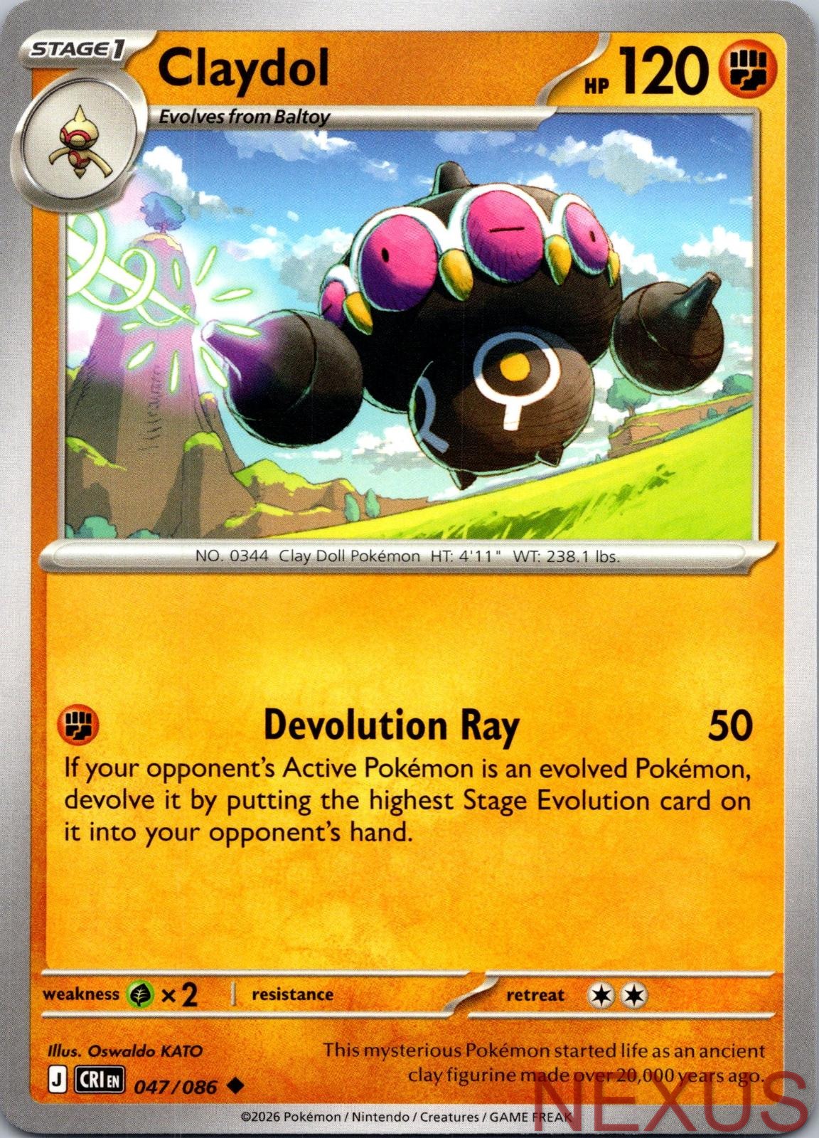 Claydol 047/086 Uncommon Near Mint