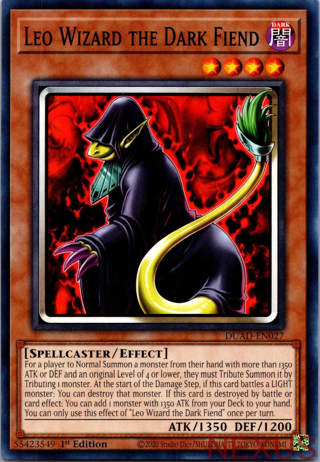 Leo Wizard the Dark Fiend DUAD-EN027 Common 1st Edition Near Mint