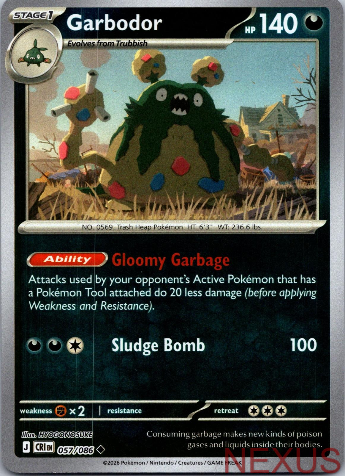 Garbodor 057/086 Uncommon Near Mint