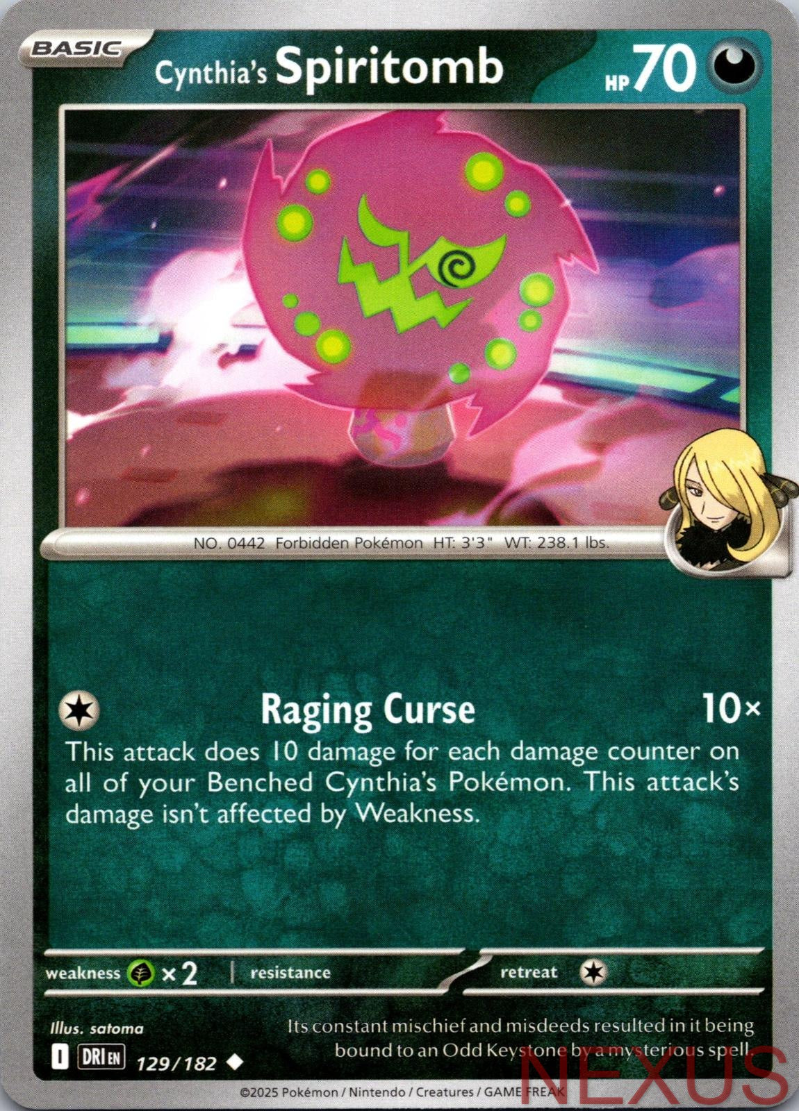 Cynthia's Spiritomb 129/182 Uncommon Near Mint
