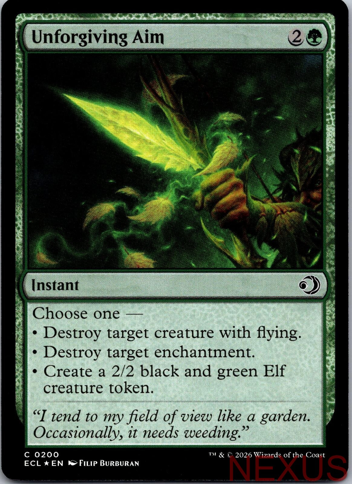 Unforgiving Aim 200 Common Foil Near Mint
