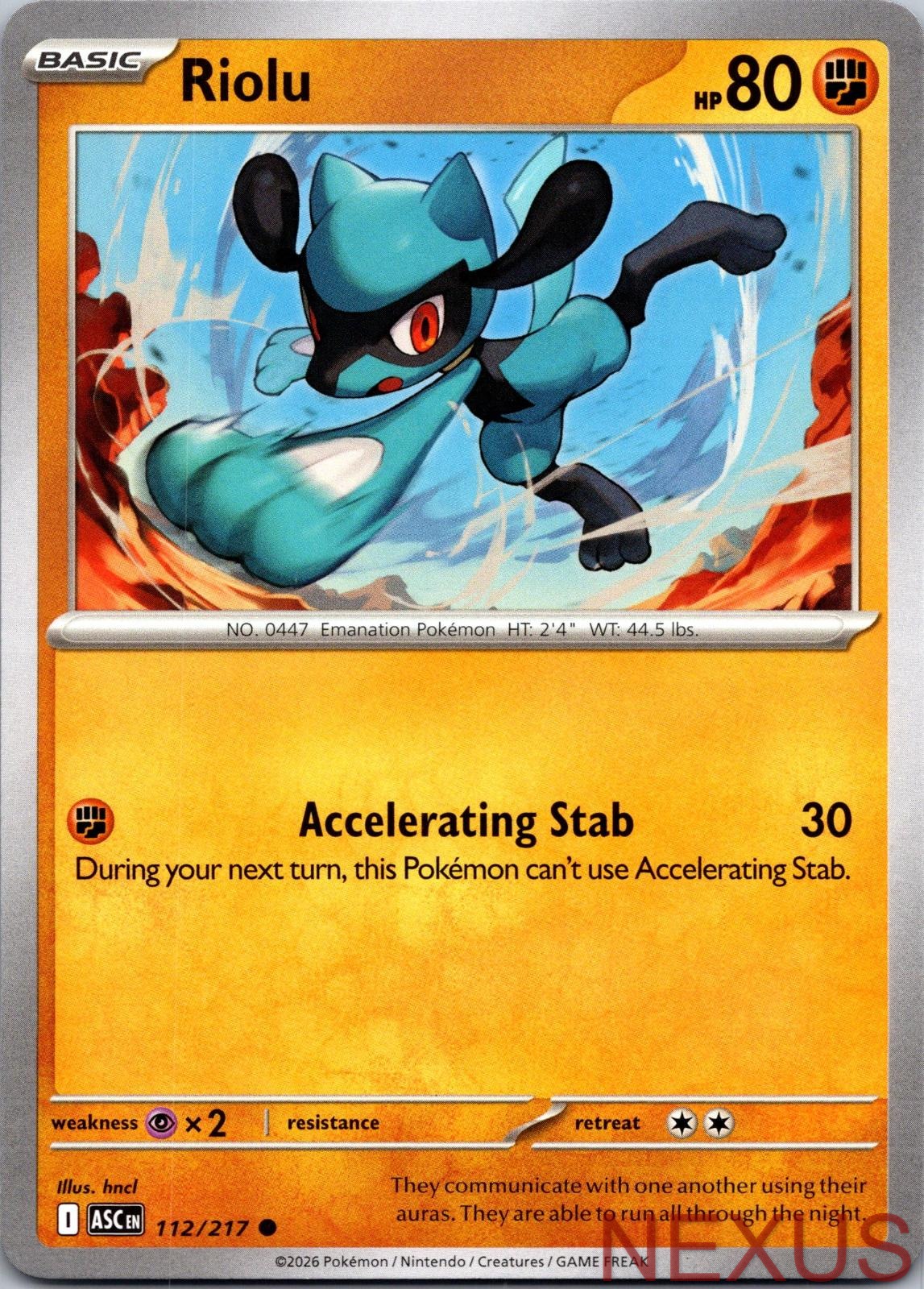Riolu 112/217 Common Near Mint
