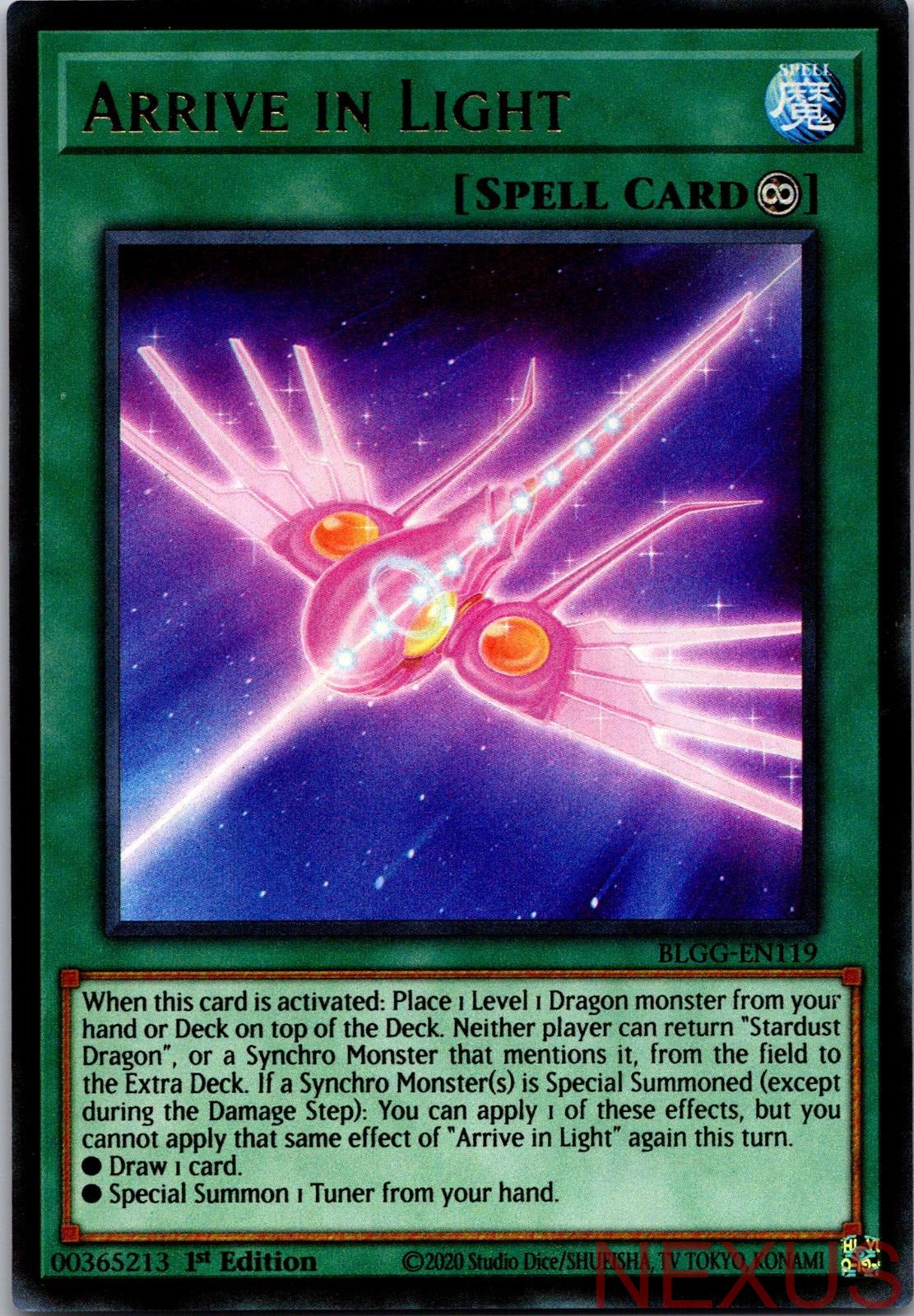 Arrive in Light BLGG-EN119 Battles of Legend: Glorious Gallery 1st Edition NM