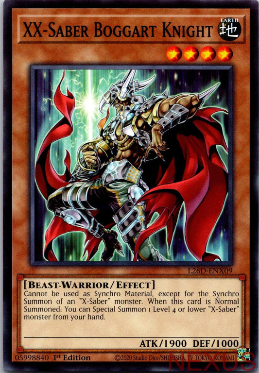 XX-Saber Boggart Knight L26D-ENX09 Legendary Modern Decks 2026 1st Edition NM
