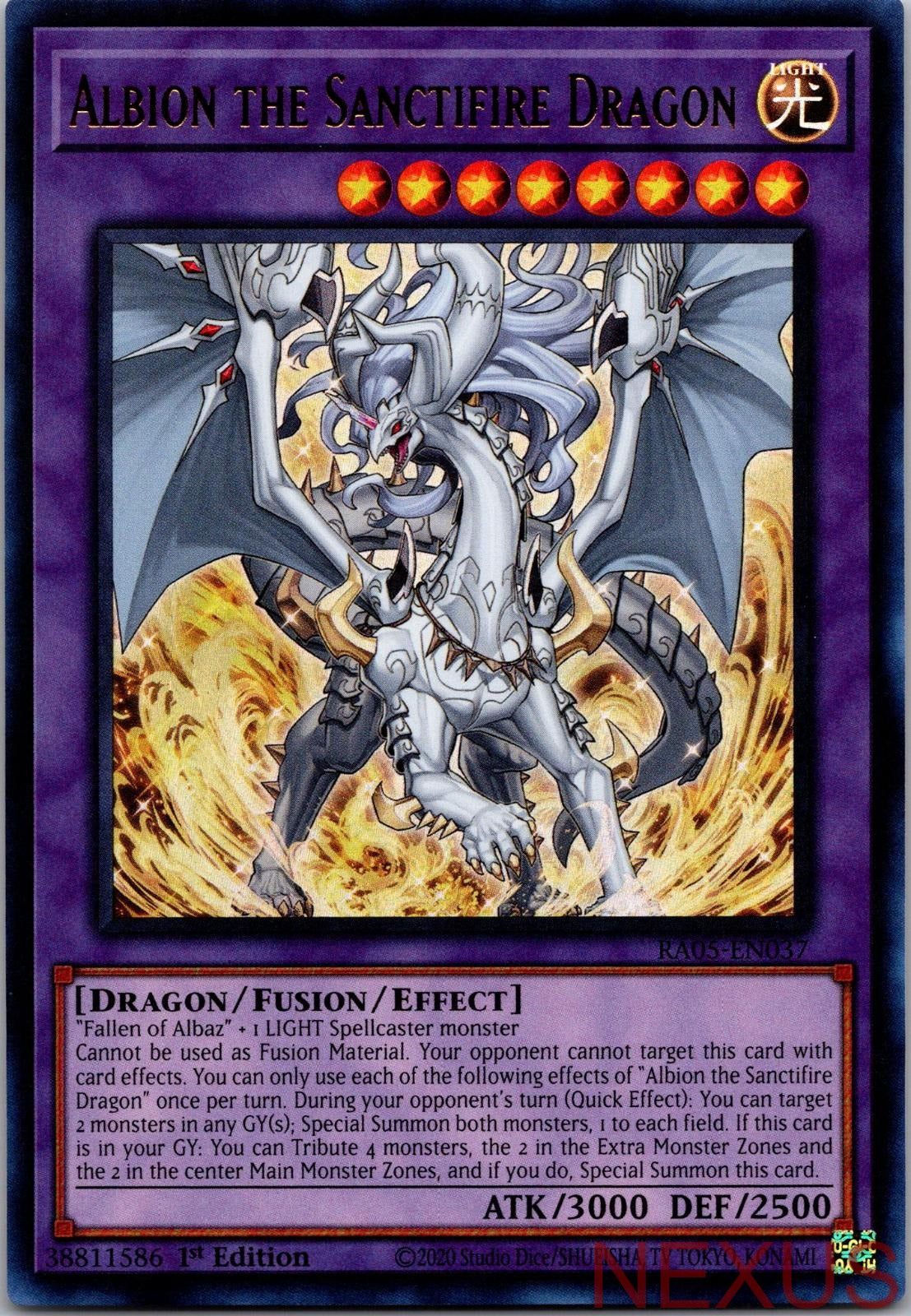 Albion the Sanctifire Dragon (Ultra Rare) RA05-EN037 Ultra Rare 1st Edition NM