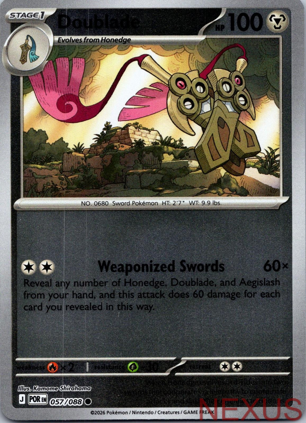 Doublade 057/088 Common Reverse Holo Near Mint