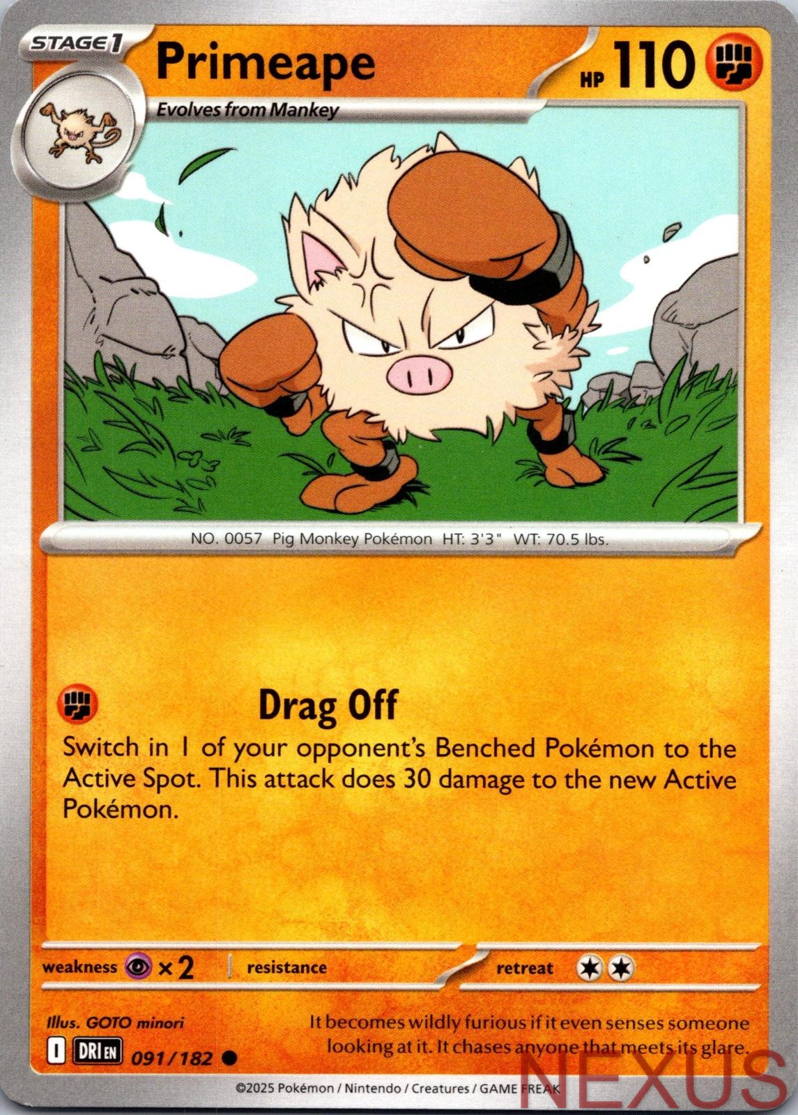 Primeape 091/182 Common Near Mint