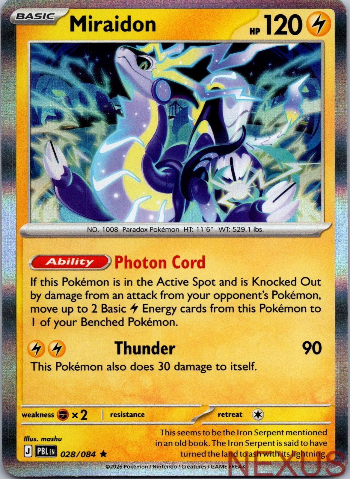 Miraidon 028/084 Rare Holo Near Mint