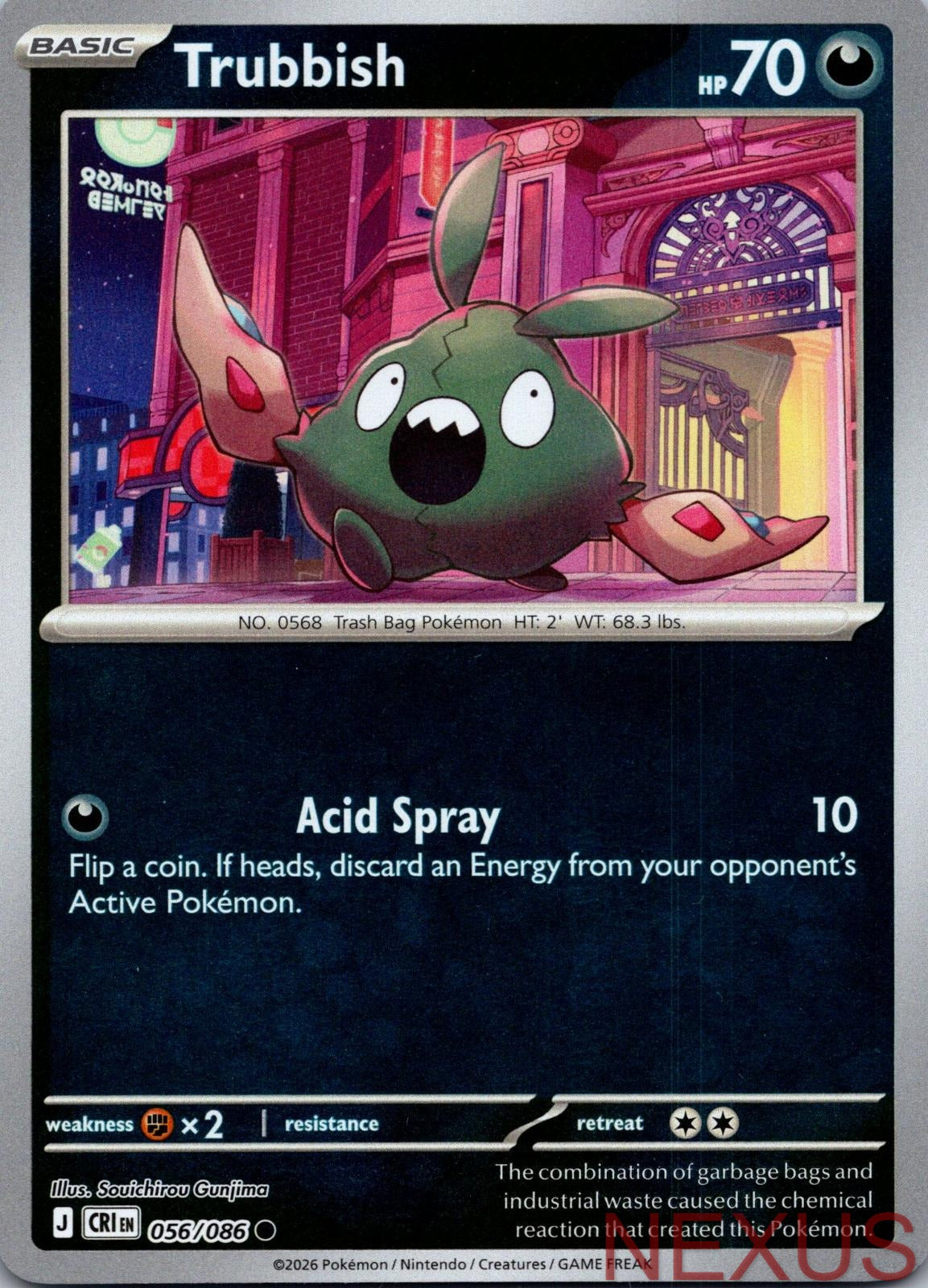 Trubbish 056/086 Common Reverse Holo Near Mint