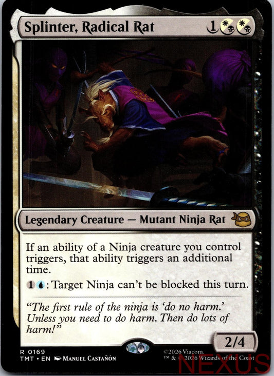 Splinter, Radical Rat 0169 Teenage Mutant Ninja Turtles Magic: The Gathering NM