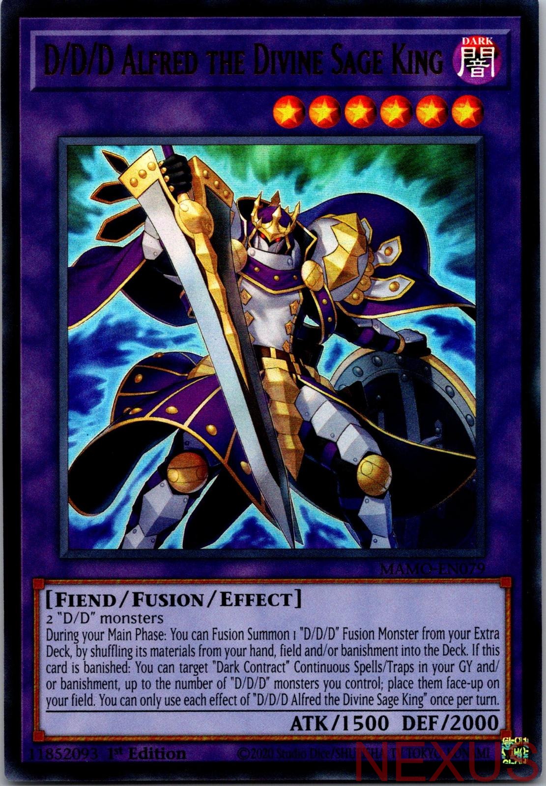 D/D/D Alfred the Divine Sage King MAMO-EN079 Yu-Gi-Oh 1st Edition NM