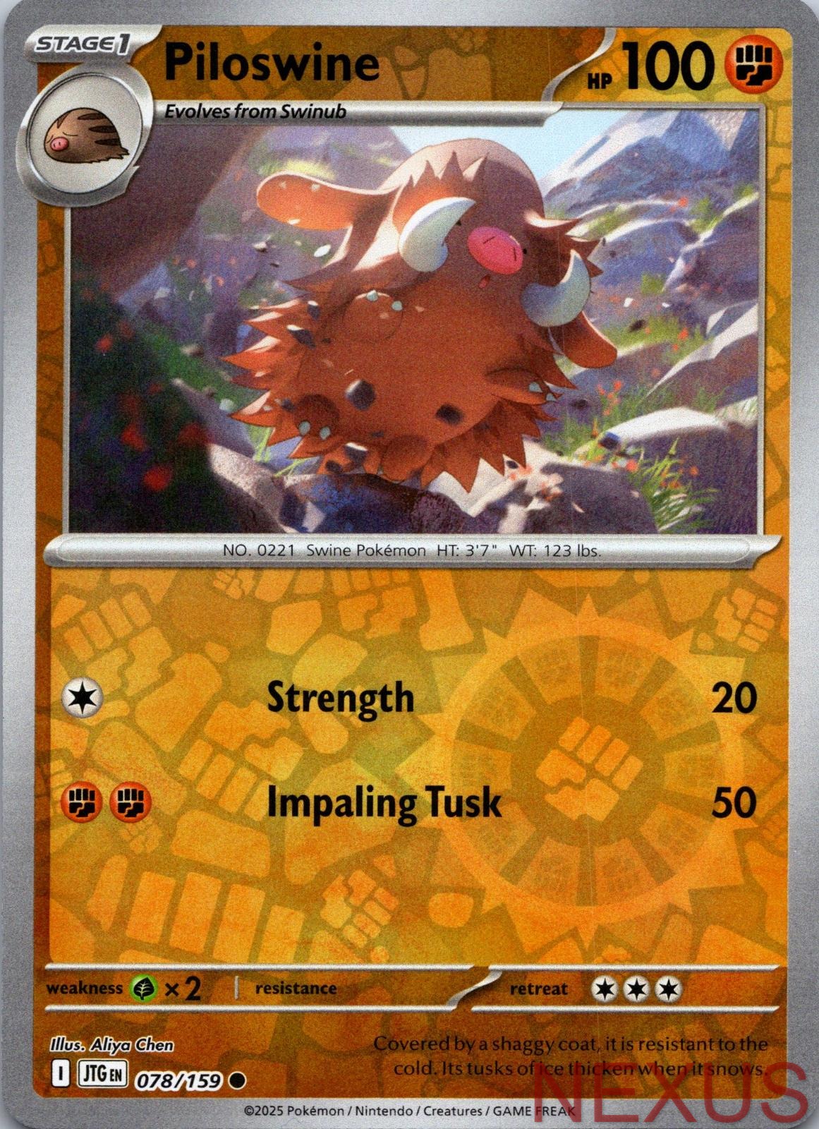 Piloswine 078/159 Common Reverse Holo Near Mint