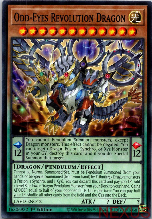 Odd-Eyes Revolution Dragon LAVD-ENO12 Common / Short Print 1st Edition Near Mint