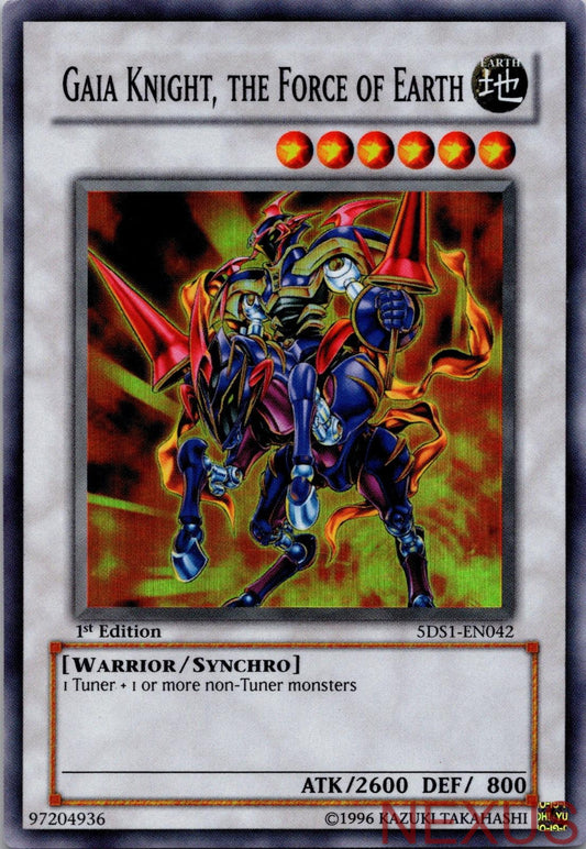Gaia Knight, the Force of Earth (Super Rare) 5DS1-EN042 1st Edition NM