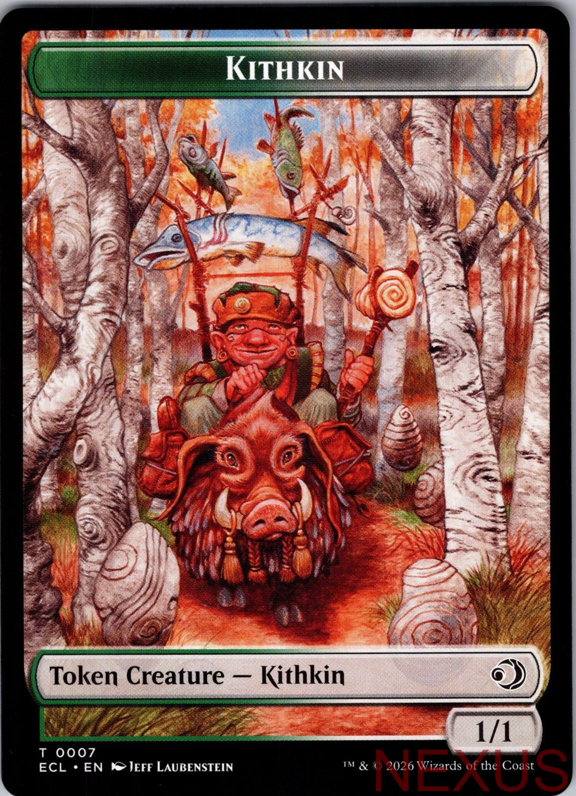 Elf // Kithkin (0007) Double-Sided Token 4 // 7 Token Near Mint
