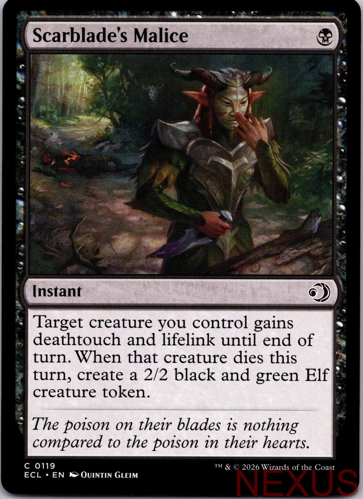 Scarblade's Malice 119 Common Near Mint