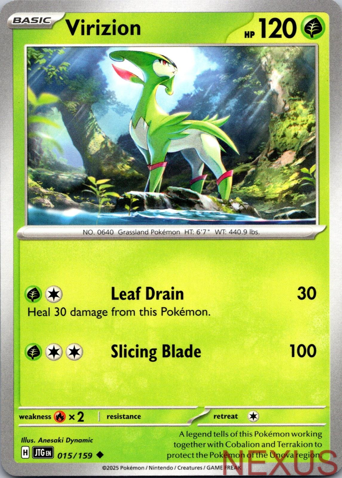 Virizion 015/159 Uncommon Near Mint