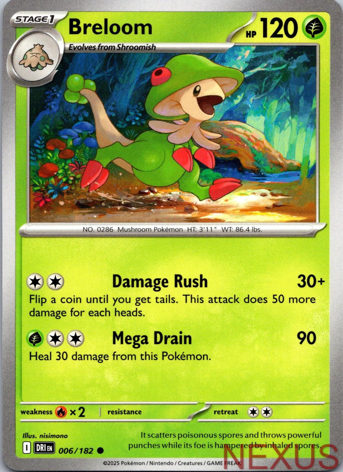 Breloom 006/182 Common Near Mint