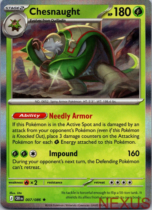 Chesnaught 007/086 Rare Holo Near Mint