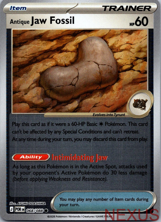 Antique Jaw Fossil 068/088 Common Reverse Holo Near Mint