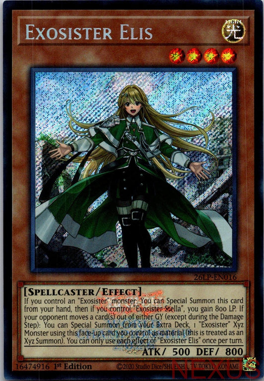 Exosister Elis (Emblazoned Secret Rare) 26LP-EN016 Secret Rare 1st Edition NM