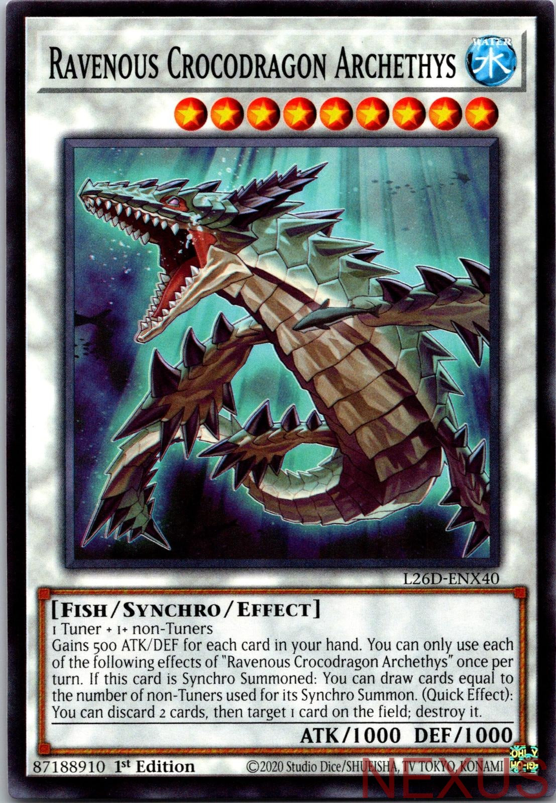 Ravenous Crocodragon Archethys L26D-ENX40 1st Edition NM
