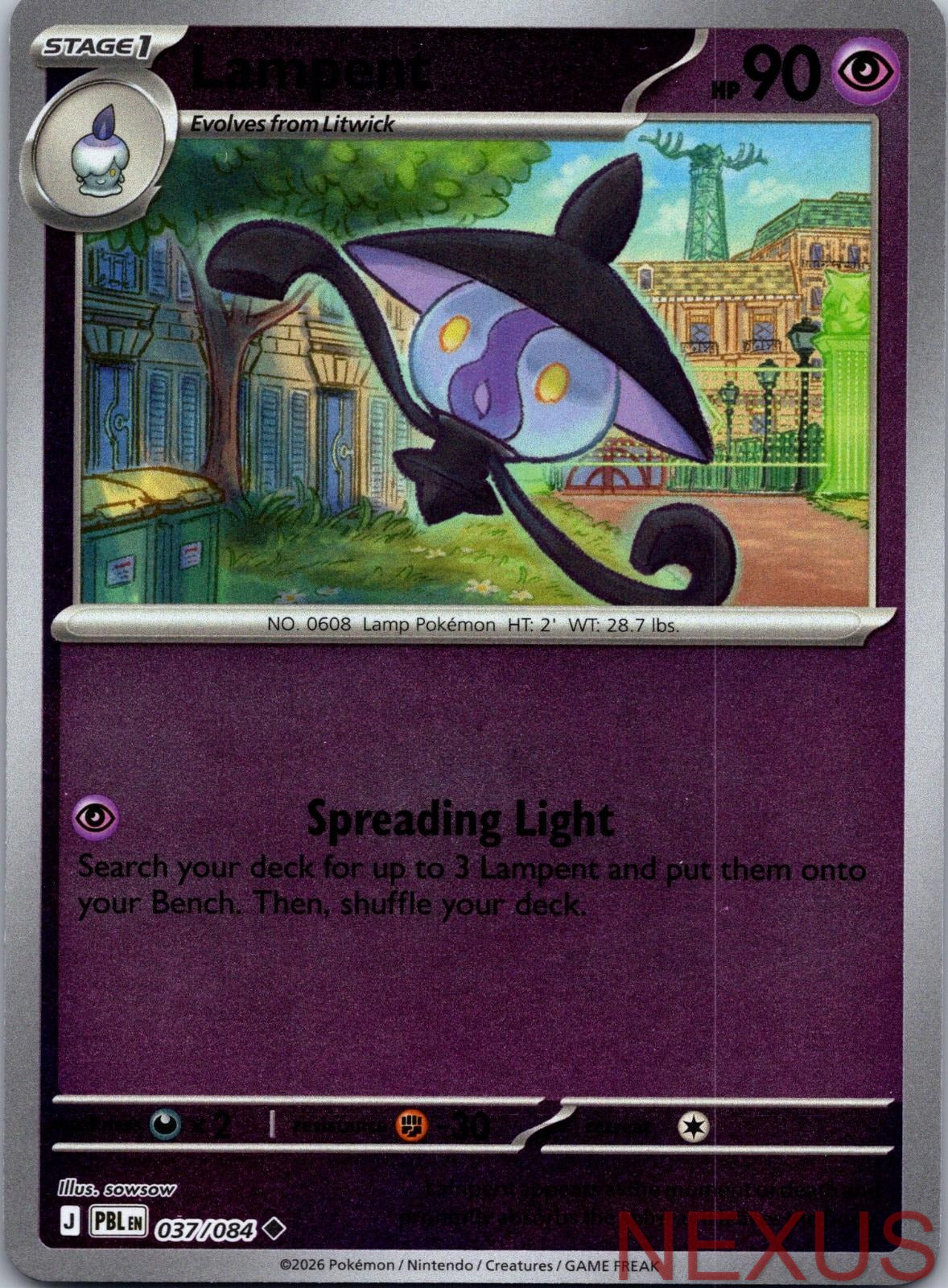 Lampent 037/084 Uncommon Reverse Holo Near Mint