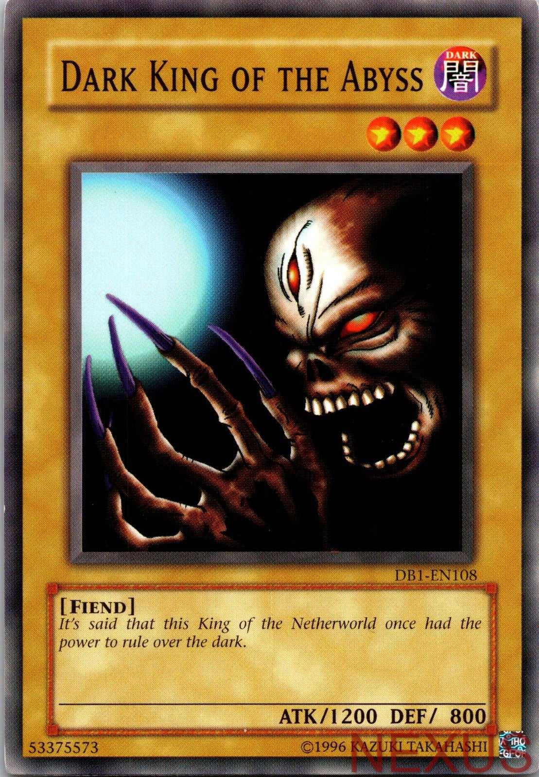 Dark King of the Abyss DB1-EN108 Common Dark Beginning 1 Unlimited Near Mint