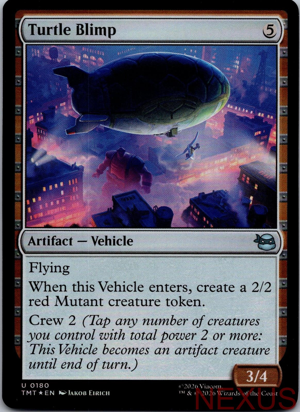 Turtle Blimp 0180 Uncommon Teenage Mutant Ninja Turtles Foil Near Mint