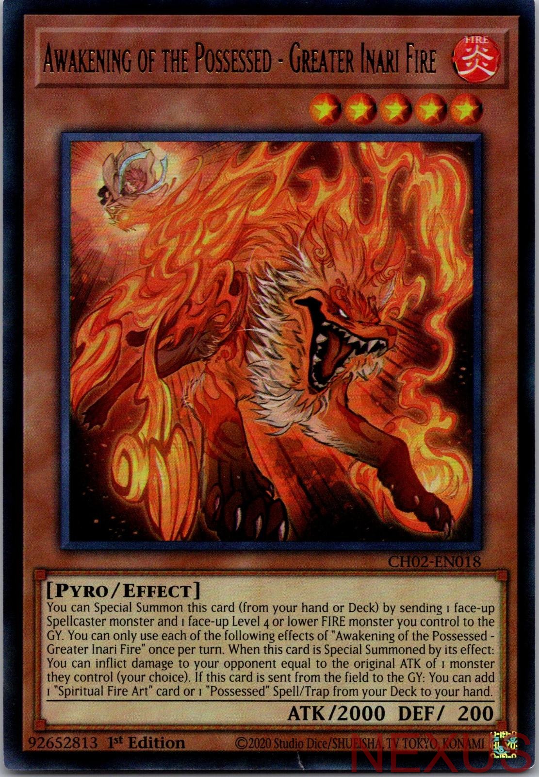 Awakening of the Possessed - Greater Inari Fire CH02-EN018 1st Edition NM