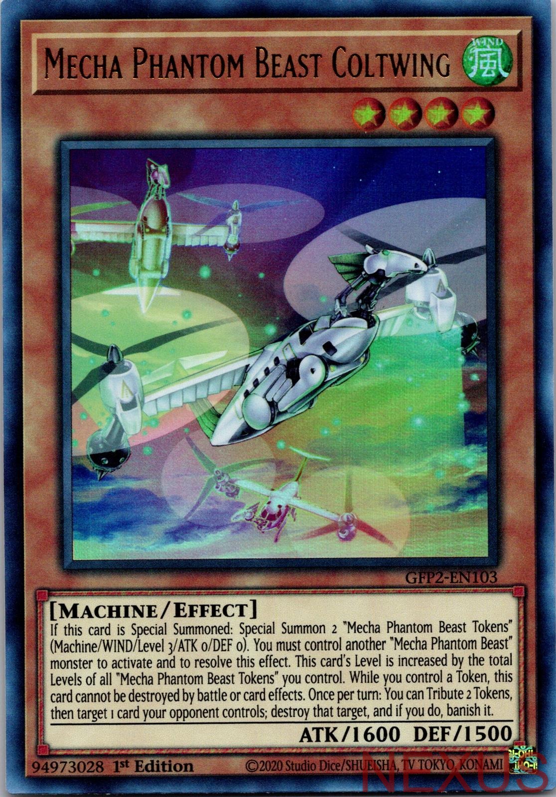 Mecha Phantom Beast Coltwing GFP2-EN103 Ultra Rare 1st Edition Near Mint