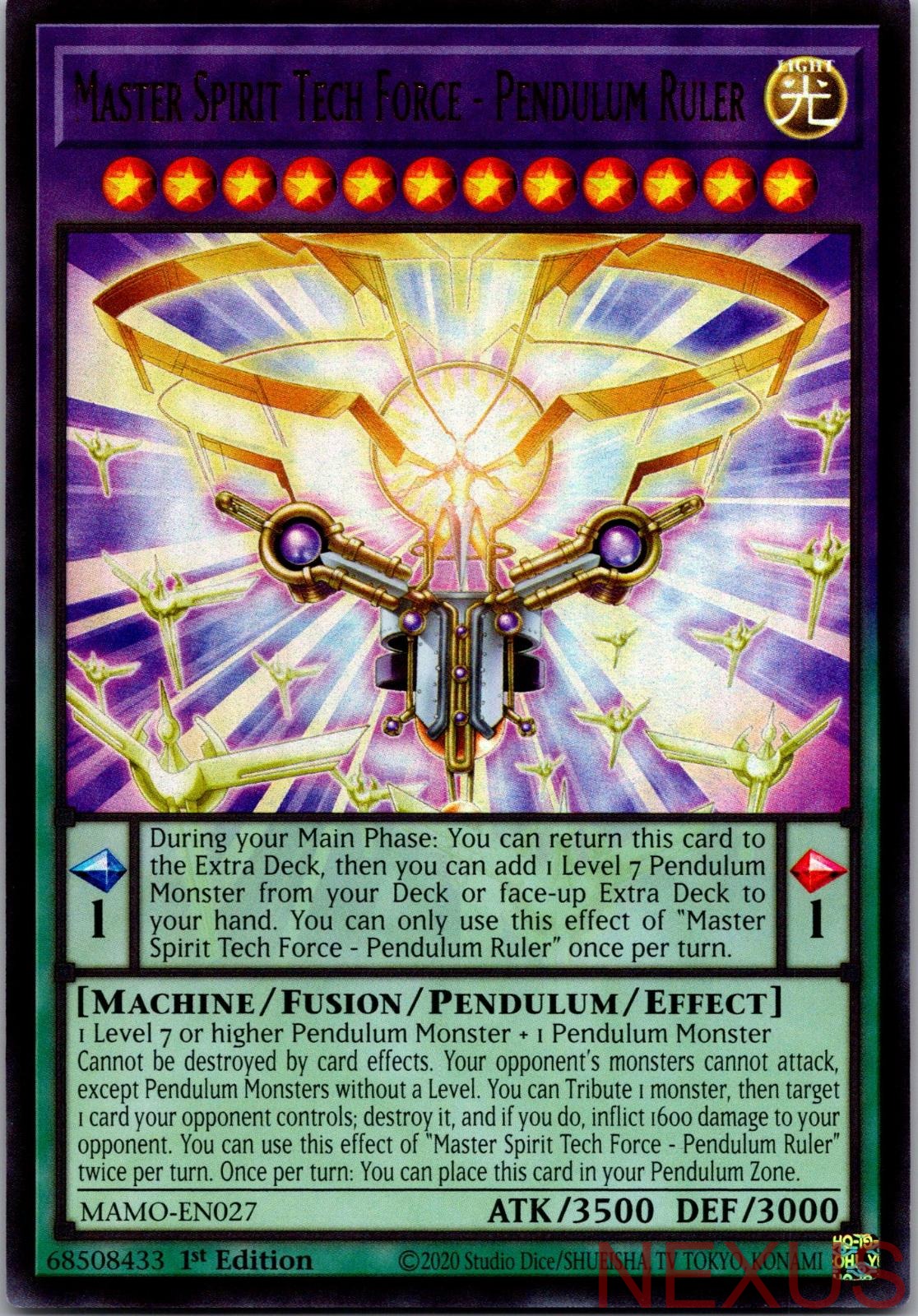 Master Spirit Tech Force - Pendulum Ruler MAMO-EN027 Yu-Gi-Oh 1st Edition NM
