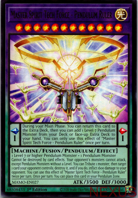 Master Spirit Tech Force - Pendulum Ruler MAMO-EN027 Yu-Gi-Oh 1st Edition NM