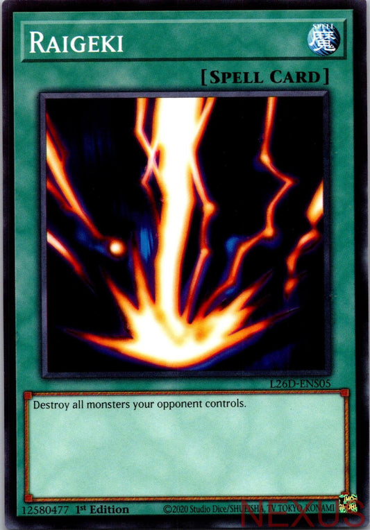 Raigeki L26D-ENS05 Common Legendary Modern Decks 2026 1st Edition Near Mint