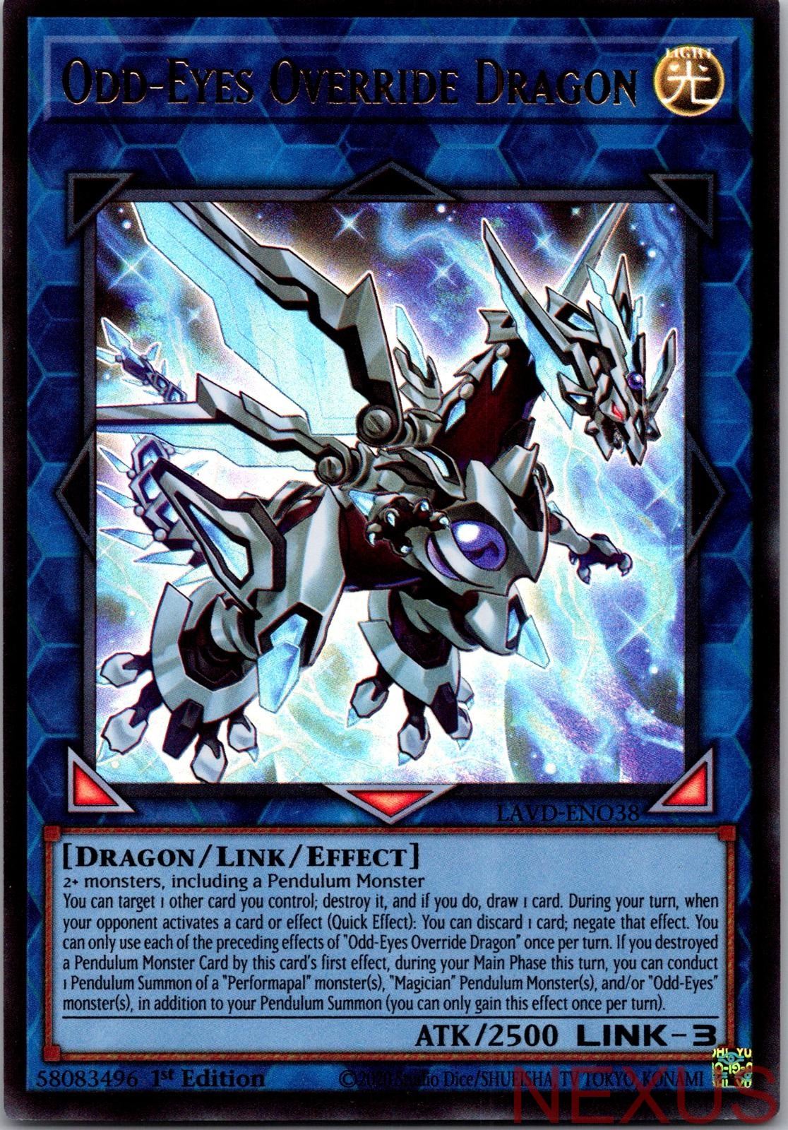 Odd-Eyes Override Dragon LAVD-ENO38 Ultra Rare 1st Edition Near Mint