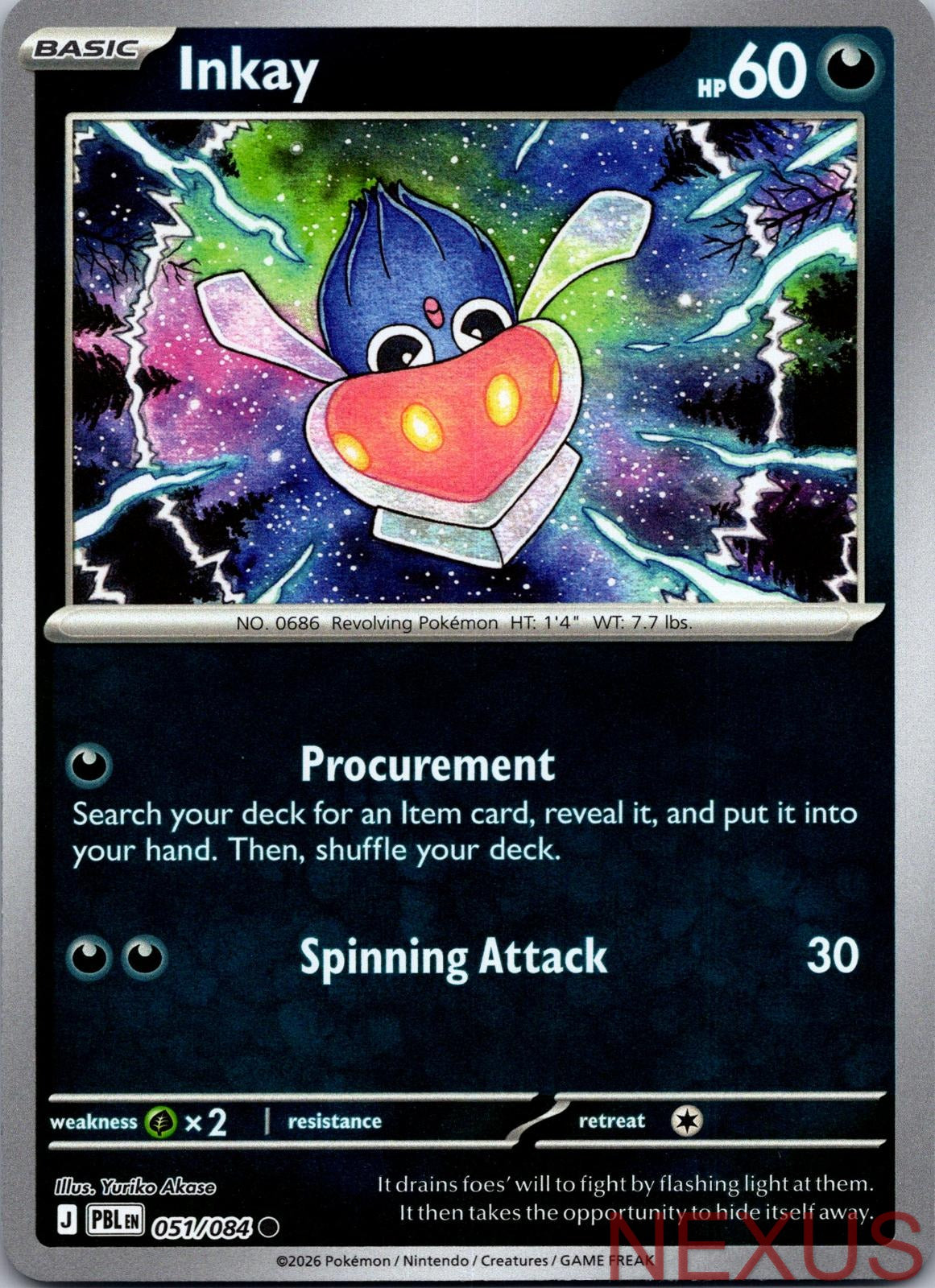 Inkay 051/084 Common Reverse Holo Near Mint