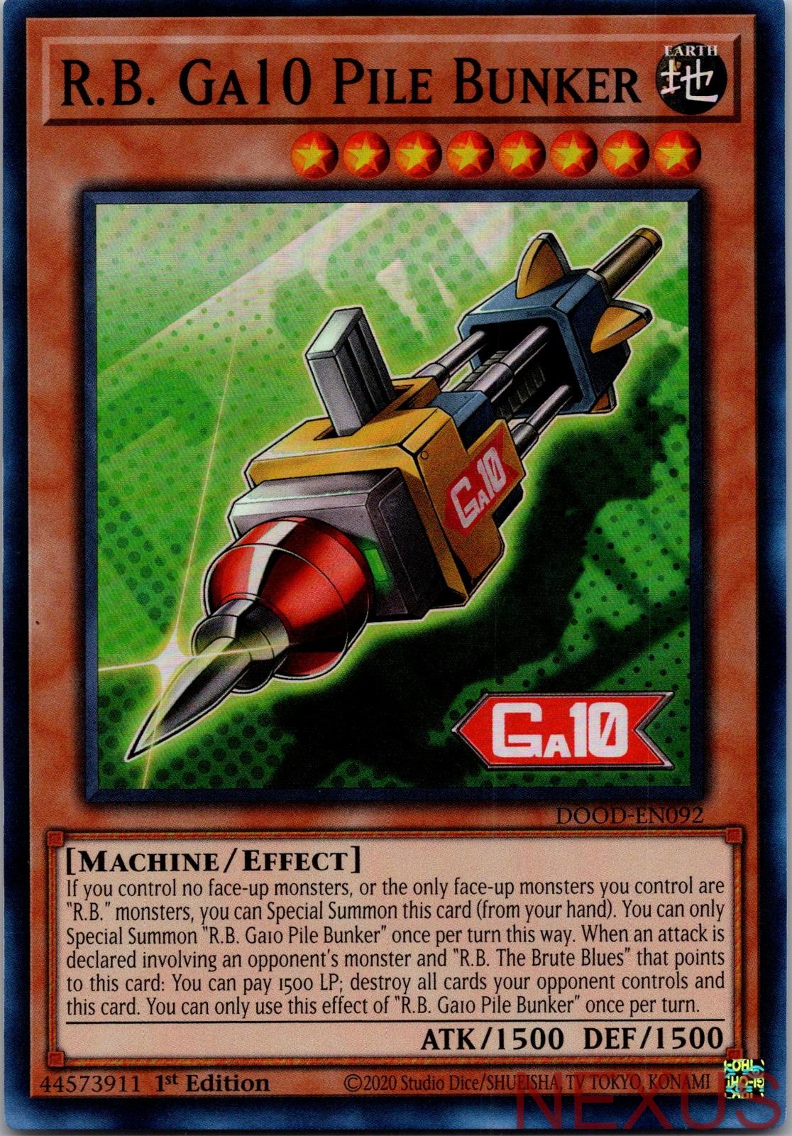 R.B. Ga10 Pile Bunker DOOD-EN092 Super Rare 1st Edition Near Mint