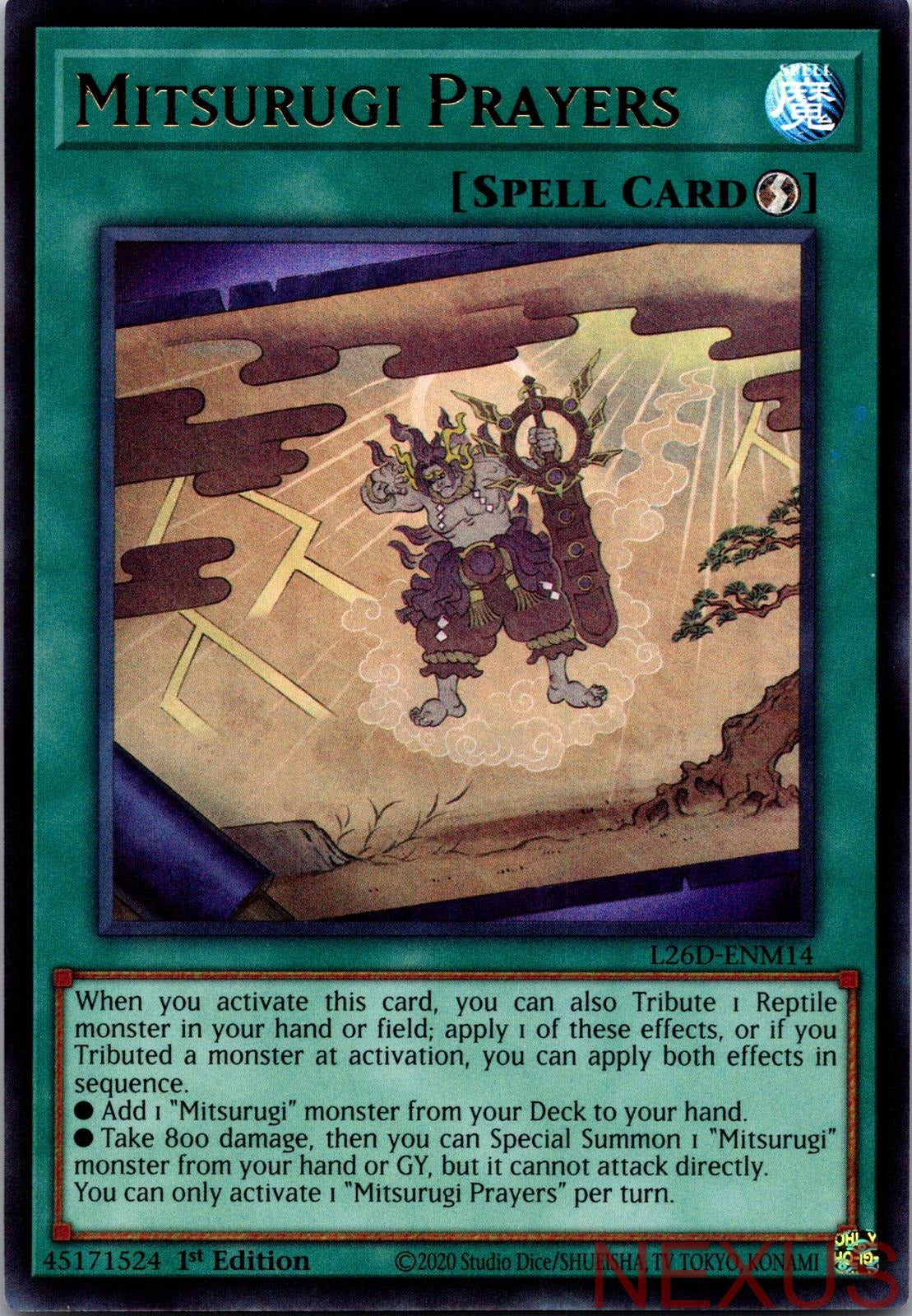 Mitsurugi Prayers (Ultra Rare) L26D-ENM14 Ultra Rare 1st Edition Near Mint