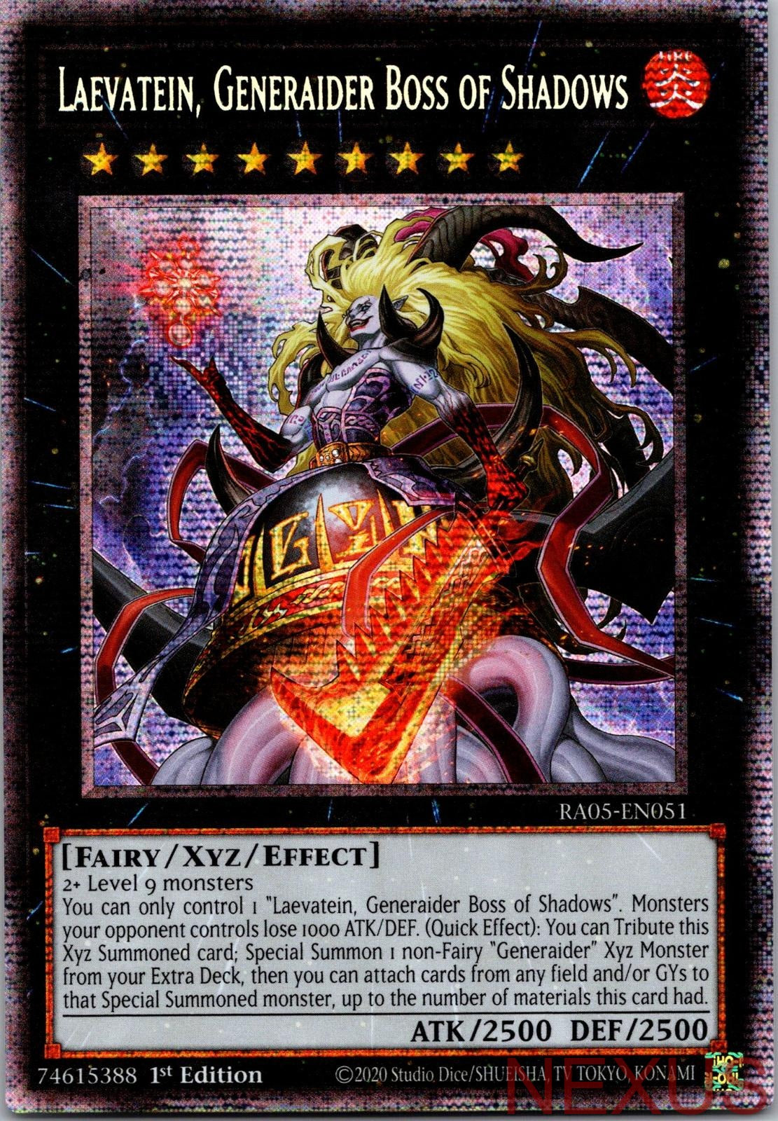 Laevatein, Generaider Boss of Shadows (Starlight Rare) RA05-EN051 1st Edition NM