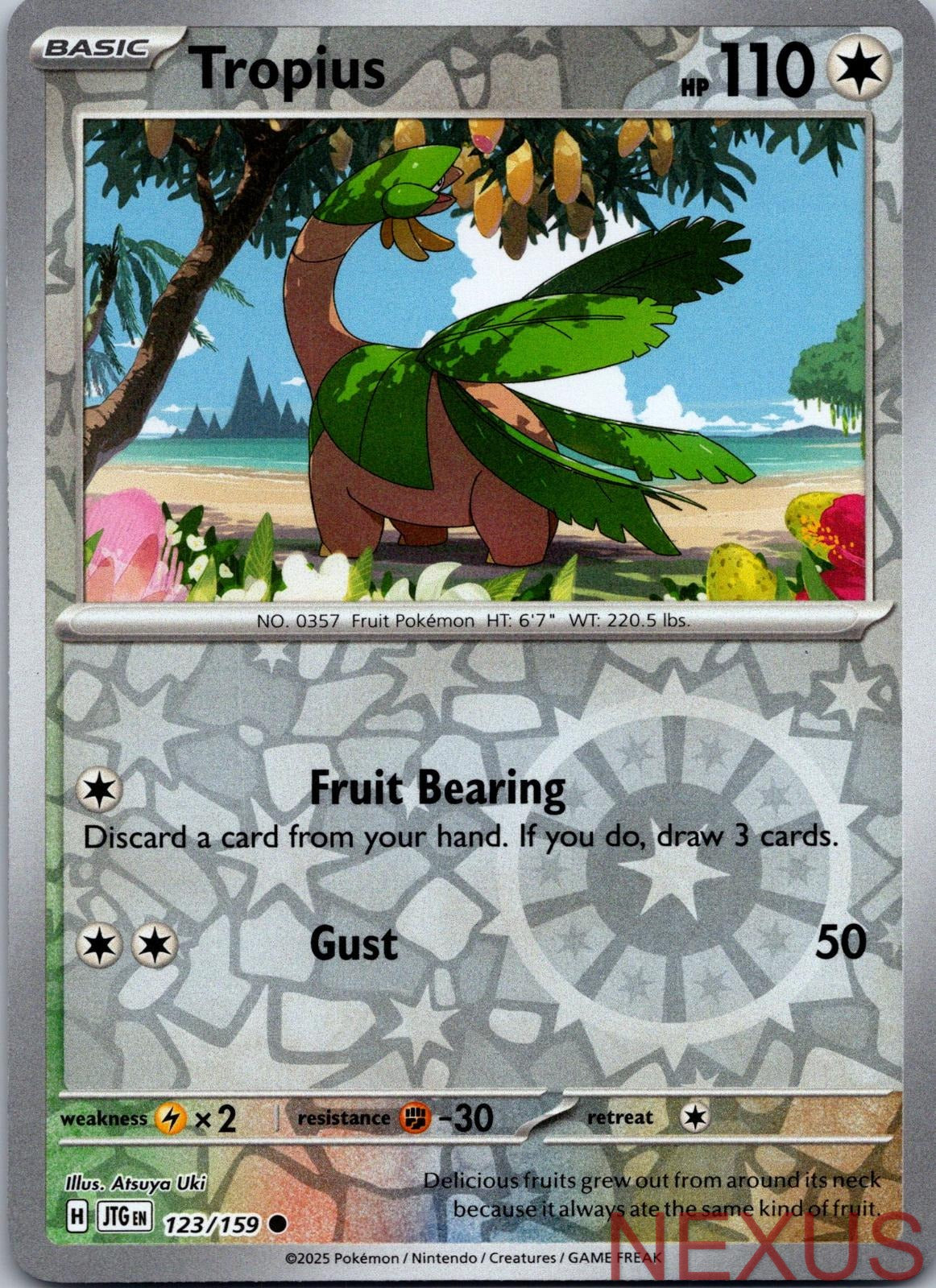 Tropius 123/159 Common Reverse Holo Near Mint