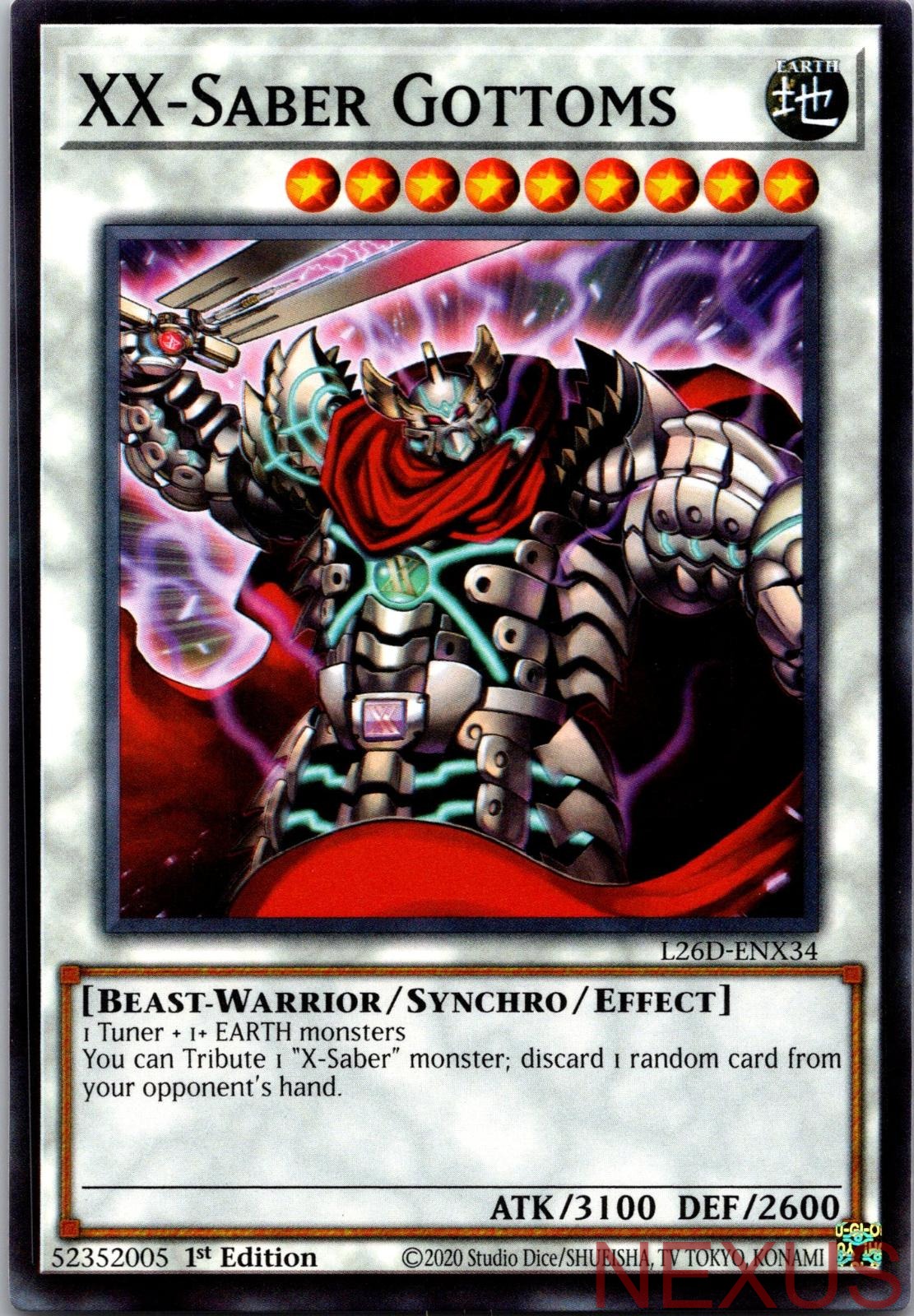 XX-Saber Gottoms L26D-ENX34 Common Legendary Modern Decks 2026 1st Edition NM