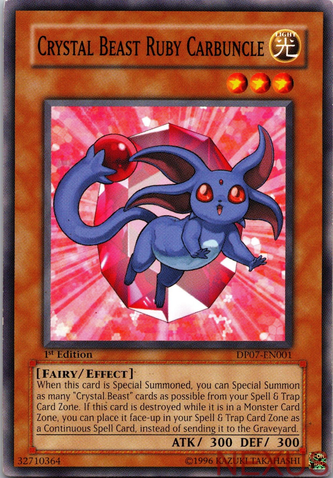 Crystal Beast Ruby Carbuncle DP07-EN001 Common 1st Edition Lightly Played