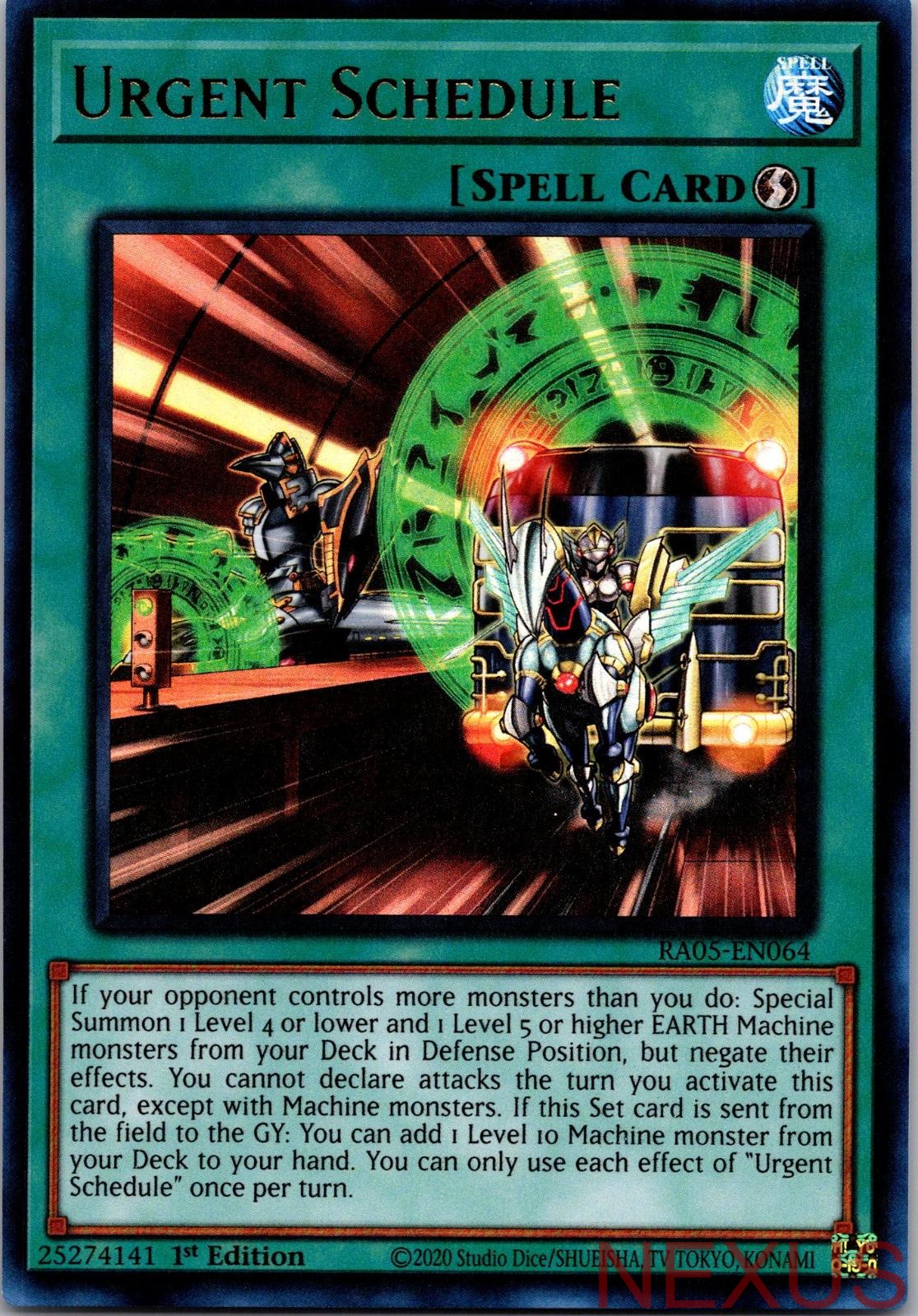 Urgent Schedule (Ultra Rare) RA05-EN064 Ultra Rare 1st Edition Near Mint