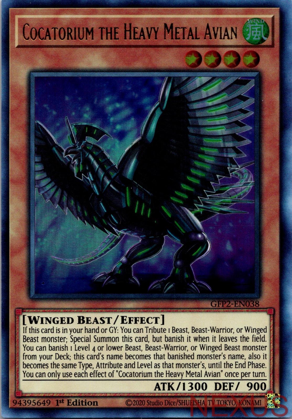 Cocatorium the Heavy Metal Avian GFP2-EN038 Ultra Rare 1st Edition Near Mint