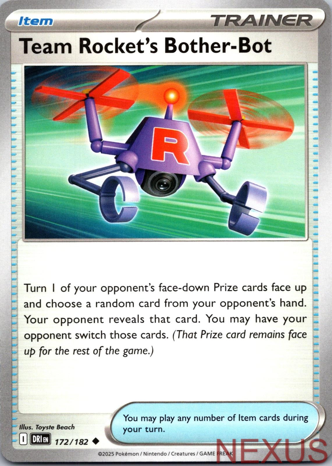 Team Rocket's Bother-Bot 172/182 Uncommon Near Mint